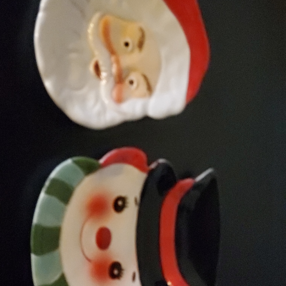 Santa and snowman plate